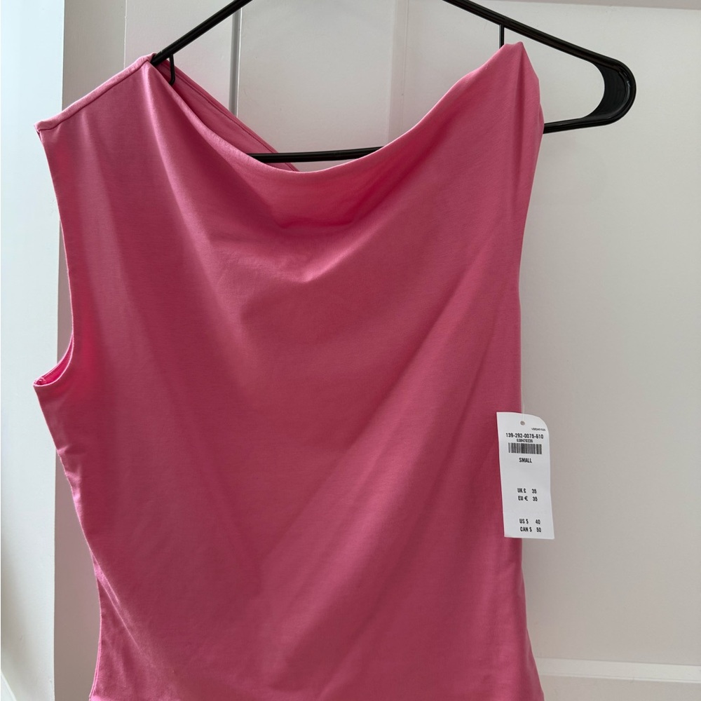 Abercrombie & Fitch Pink Drape Neck Blouse